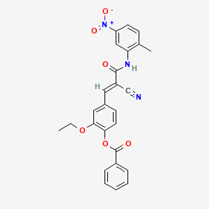 4-{(1E)-2-cyano-3-[(2-methyl-5-nitrophenyl)amino]-3-oxoprop-1-en-1-yl}-2-ethoxyphenyl benzoate