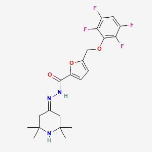 5-[(2,3,5,6-tetrafluorophenoxy)methyl]-N'-(2,2,6,6-tetramethylpiperidin-4-ylidene)furan-2-carbohydrazide