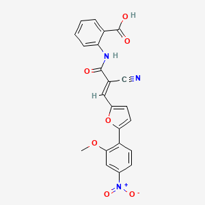 2-({(2E)-2-cyano-3-[5-(2-methoxy-4-nitrophenyl)furan-2-yl]prop-2-enoyl}amino)benzoic acid