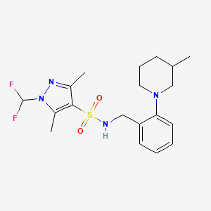 1-(difluoromethyl)-3,5-dimethyl-N-[2-(3-methylpiperidin-1-yl)benzyl]-1H-pyrazole-4-sulfonamide