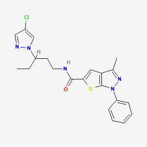 N-[3-(4-chloro-1H-pyrazol-1-yl)pentyl]-3-methyl-1-phenyl-1H-thieno[2,3-c]pyrazole-5-carboxamide