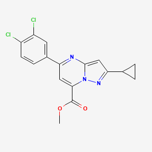 Methyl 2-cyclopropyl-5-(3,4-dichlorophenyl)pyrazolo[1,5-a]pyrimidine-7-carboxylate