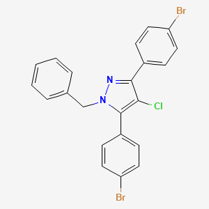 molecular formula C22H15Br2ClN2 B10920119 1-benzyl-3,5-bis(4-bromophenyl)-4-chloro-1H-pyrazole 