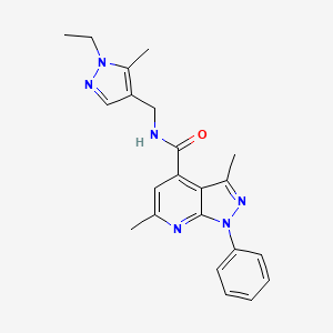 N-[(1-ethyl-5-methyl-1H-pyrazol-4-yl)methyl]-3,6-dimethyl-1-phenyl-1H-pyrazolo[3,4-b]pyridine-4-carboxamide