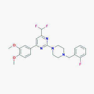 4-(Difluoromethyl)-6-(3,4-dimethoxyphenyl)-2-[4-(2-fluorobenzyl)piperazin-1-yl]pyrimidine