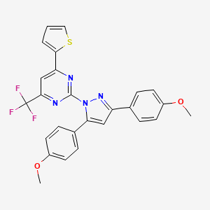 2-[3,5-bis(4-methoxyphenyl)-1H-pyrazol-1-yl]-4-(thiophen-2-yl)-6-(trifluoromethyl)pyrimidine