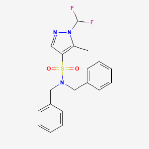 molecular formula C19H19F2N3O2S B10920169 N,N-dibenzyl-1-(difluoromethyl)-5-methyl-1H-pyrazole-4-sulfonamide 