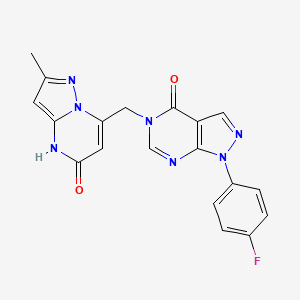 1-(4-fluorophenyl)-5-[(2-methyl-5-oxo-4,5-dihydropyrazolo[1,5-a]pyrimidin-7-yl)methyl]-1,5-dihydro-4H-pyrazolo[3,4-d]pyrimidin-4-one