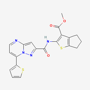 methyl 2-({[7-(thiophen-2-yl)pyrazolo[1,5-a]pyrimidin-2-yl]carbonyl}amino)-5,6-dihydro-4H-cyclopenta[b]thiophene-3-carboxylate