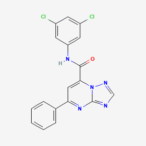 molecular formula C18H11Cl2N5O B10920234 N-(3,5-dichlorophenyl)-5-phenyl[1,2,4]triazolo[1,5-a]pyrimidine-7-carboxamide 