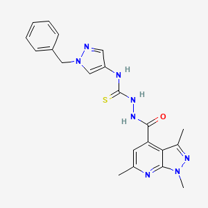 N-(1-benzyl-1H-pyrazol-4-yl)-2-[(1,3,6-trimethyl-1H-pyrazolo[3,4-b]pyridin-4-yl)carbonyl]hydrazinecarbothioamide