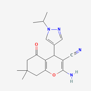 2-Amino-4-(1-isopropyl-1H-pyrazol-4-YL)-7,7-dimethyl-5-oxo-5,6,7,8-tetrahydro-4H-chromen-3-YL cyanide