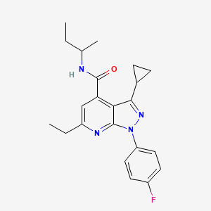 N-(butan-2-yl)-3-cyclopropyl-6-ethyl-1-(4-fluorophenyl)-1H-pyrazolo[3,4-b]pyridine-4-carboxamide