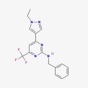 N-benzyl-4-(1-ethyl-1H-pyrazol-4-yl)-6-(trifluoromethyl)pyrimidin-2-amine