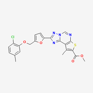 Methyl 2-{5-[(2-chloro-5-methylphenoxy)methyl]-2-furyl}-9-methylthieno[3,2-E][1,2,4]triazolo[1,5-C]pyrimidine-8-carboxylate