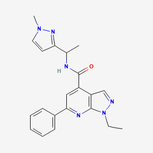 1-ethyl-N-[1-(1-methyl-1H-pyrazol-3-yl)ethyl]-6-phenyl-1H-pyrazolo[3,4-b]pyridine-4-carboxamide