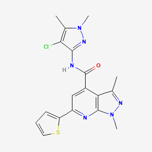 N-(4-chloro-1,5-dimethyl-1H-pyrazol-3-yl)-1,3-dimethyl-6-(thiophen-2-yl)-1H-pyrazolo[3,4-b]pyridine-4-carboxamide