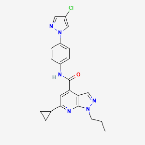 N-[4-(4-chloro-1H-pyrazol-1-yl)phenyl]-6-cyclopropyl-1-propyl-1H-pyrazolo[3,4-b]pyridine-4-carboxamide