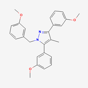 molecular formula C26H26N2O3 B10920359 1-(3-methoxybenzyl)-3,5-bis(3-methoxyphenyl)-4-methyl-1H-pyrazole 