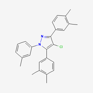 4-chloro-3,5-bis(3,4-dimethylphenyl)-1-(3-methylphenyl)-1H-pyrazole