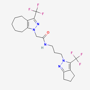 N-{3-[3-(trifluoromethyl)-5,6-dihydrocyclopenta[c]pyrazol-2(4H)-yl]propyl}-2-[3-(trifluoromethyl)-5,6,7,8-tetrahydrocyclohepta[c]pyrazol-1(4H)-yl]acetamide