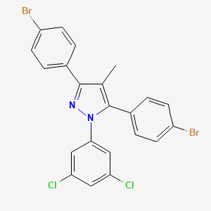 molecular formula C22H14Br2Cl2N2 B10920382 3,5-bis(4-bromophenyl)-1-(3,5-dichlorophenyl)-4-methyl-1H-pyrazole 