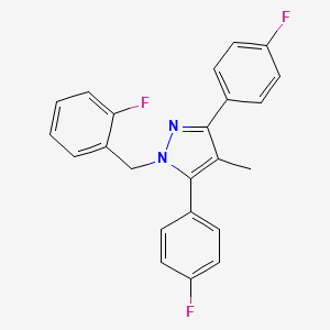 molecular formula C23H17F3N2 B10920397 1-(2-fluorobenzyl)-3,5-bis(4-fluorophenyl)-4-methyl-1H-pyrazole 