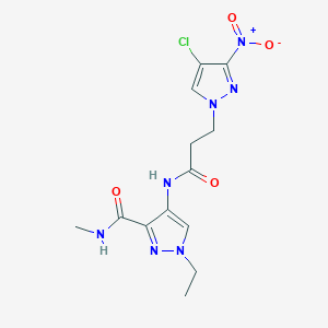 4-{[3-(4-chloro-3-nitro-1H-pyrazol-1-yl)propanoyl]amino}-1-ethyl-N-methyl-1H-pyrazole-3-carboxamide