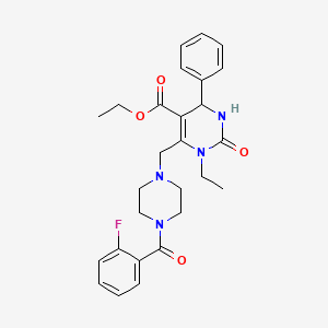 Ethyl 1-ethyl-6-({4-[(2-fluorophenyl)carbonyl]piperazin-1-yl}methyl)-2-oxo-4-phenyl-1,2,3,4-tetrahydropyrimidine-5-carboxylate