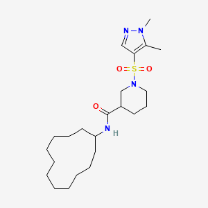 molecular formula C23H40N4O3S B10920462 N-cyclododecyl-1-[(1,5-dimethyl-1H-pyrazol-4-yl)sulfonyl]piperidine-3-carboxamide 