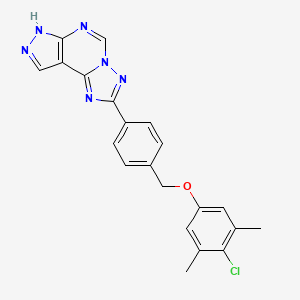 2-{4-[(4-chloro-3,5-dimethylphenoxy)methyl]phenyl}-7H-pyrazolo[4,3-e][1,2,4]triazolo[1,5-c]pyrimidine