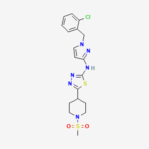 N-[1-(2-chlorobenzyl)-1H-pyrazol-3-yl]-5-[1-(methylsulfonyl)piperidin-4-yl]-1,3,4-thiadiazol-2-amine