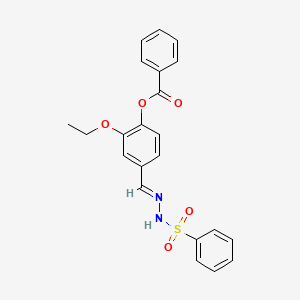 2-ethoxy-4-{(E)-[(phenylsulfonyl)hydrazono]methyl}phenyl benzoate