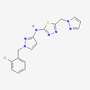 N-[1-(2-chlorobenzyl)-1H-pyrazol-3-yl]-5-(1H-pyrazol-1-ylmethyl)-1,3,4-thiadiazol-2-amine