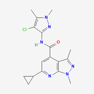 N-(4-chloro-1,5-dimethyl-1H-pyrazol-3-yl)-6-cyclopropyl-1,3-dimethyl-1H-pyrazolo[3,4-b]pyridine-4-carboxamide