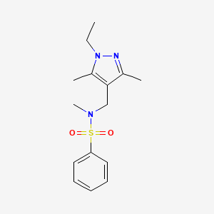 N-[(1-ethyl-3,5-dimethyl-1H-pyrazol-4-yl)methyl]-N-methylbenzenesulfonamide