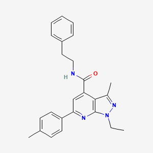 1-ethyl-3-methyl-6-(4-methylphenyl)-N-(2-phenylethyl)-1H-pyrazolo[3,4-b]pyridine-4-carboxamide