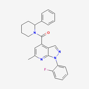 molecular formula C25H23FN4O B10920574 [1-(2-fluorophenyl)-6-methyl-1H-pyrazolo[3,4-b]pyridin-4-yl](2-phenylpiperidin-1-yl)methanone 