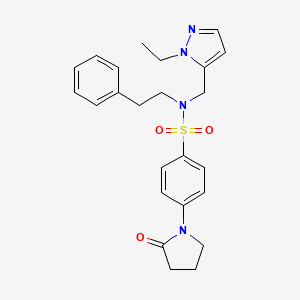 N-[(1-ethyl-1H-pyrazol-5-yl)methyl]-4-(2-oxopyrrolidin-1-yl)-N-(2-phenylethyl)benzenesulfonamide