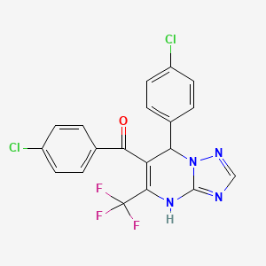 (4-Chlorophenyl)[7-(4-chlorophenyl)-5-(trifluoromethyl)-4,7-dihydro[1,2,4]triazolo[1,5-a]pyrimidin-6-yl]methanone