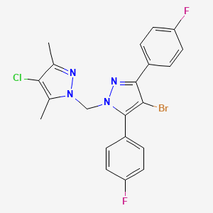 4-bromo-1-[(4-chloro-3,5-dimethyl-1H-pyrazol-1-yl)methyl]-3,5-bis(4-fluorophenyl)-1H-pyrazole