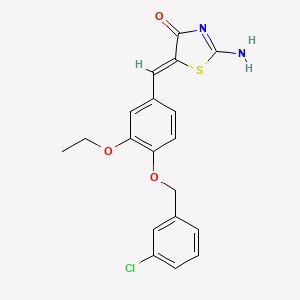 (5Z)-5-{4-[(3-chlorobenzyl)oxy]-3-ethoxybenzylidene}-2-imino-1,3-thiazolidin-4-one