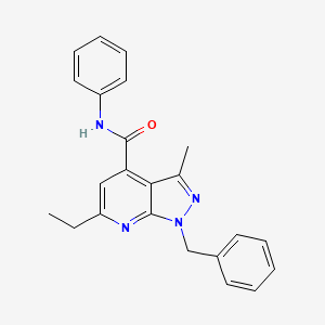 molecular formula C23H22N4O B10920666 1-benzyl-6-ethyl-3-methyl-N-phenyl-1H-pyrazolo[3,4-b]pyridine-4-carboxamide 