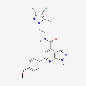 N-[2-(4-chloro-3,5-dimethyl-1H-pyrazol-1-yl)ethyl]-6-(4-methoxyphenyl)-1-methyl-1H-pyrazolo[3,4-b]pyridine-4-carboxamide