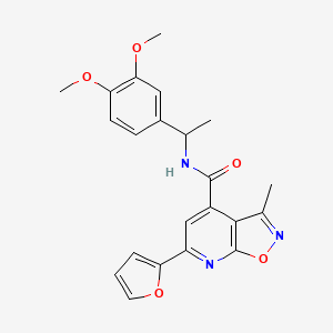 molecular formula C22H21N3O5 B10920704 N-[1-(3,4-dimethoxyphenyl)ethyl]-6-(furan-2-yl)-3-methyl[1,2]oxazolo[5,4-b]pyridine-4-carboxamide 