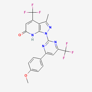 1-[4-(4-methoxyphenyl)-6-(trifluoromethyl)pyrimidin-2-yl]-3-methyl-4-(trifluoromethyl)-1,7-dihydro-6H-pyrazolo[3,4-b]pyridin-6-one