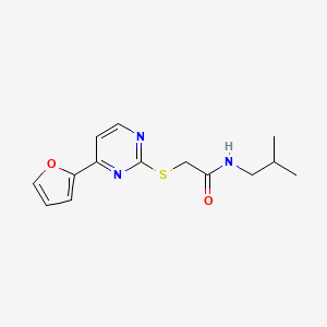 2-{[4-(furan-2-yl)pyrimidin-2-yl]sulfanyl}-N-(2-methylpropyl)acetamide