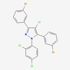 molecular formula C21H11Br2Cl3N2 B10920749 3,5-bis(3-bromophenyl)-4-chloro-1-(2,4-dichlorophenyl)-1H-pyrazole 