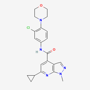 N~4~-(3-Chloro-4-morpholinophenyl)-6-cyclopropyl-1-methyl-1H-pyrazolo[3,4-B]pyridine-4-carboxamide