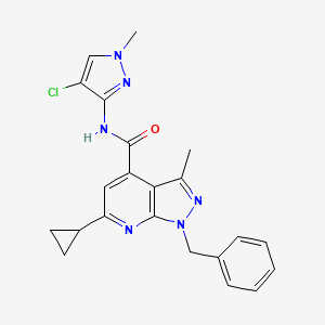 1-benzyl-N-(4-chloro-1-methyl-1H-pyrazol-3-yl)-6-cyclopropyl-3-methyl-1H-pyrazolo[3,4-b]pyridine-4-carboxamide